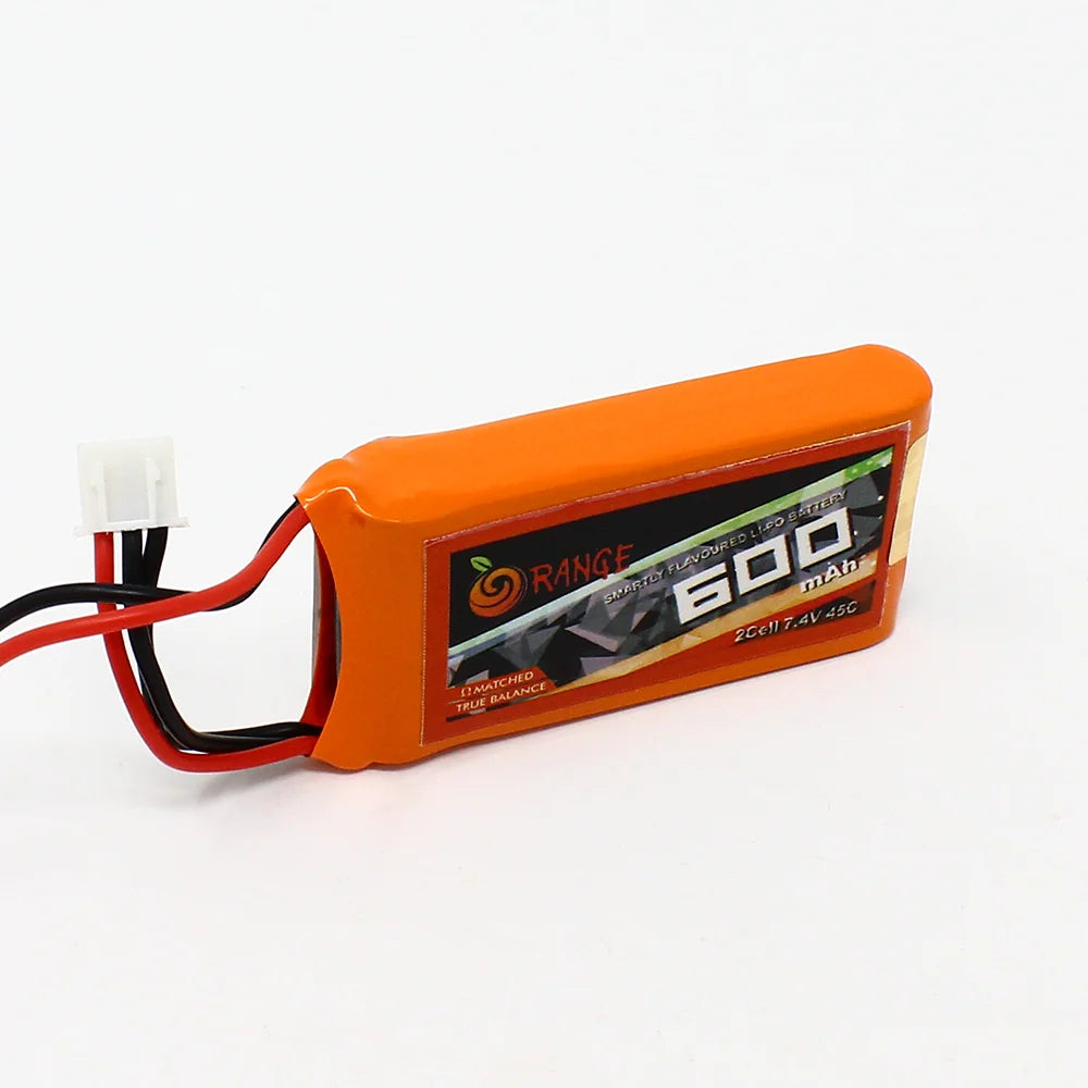 Orange 600mAh 2s 45c/90c Lithium Polymer Battery Pack (Lipo)