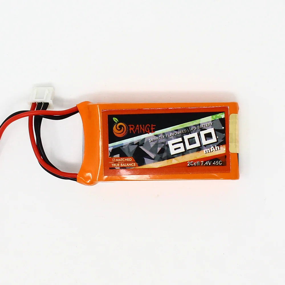 Orange 600mAh 2s 45c/90c Lithium Polymer Battery Pack (Lipo)