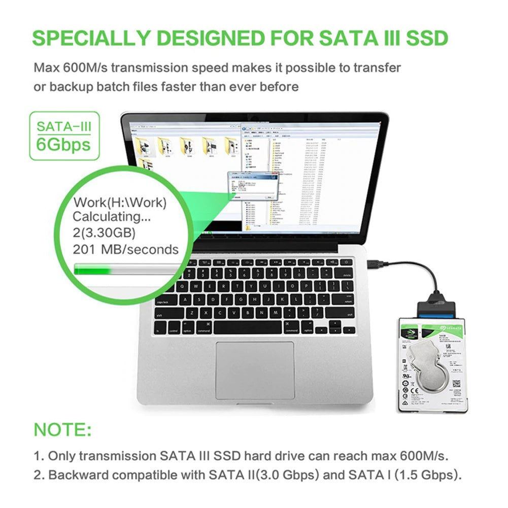 SATA III SATA to USB Adapter Cable Supports up to 6 Gb/s