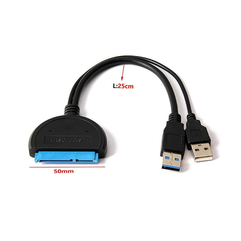 USB3.0 to SATA 2.5, Inch External Hard Disk, Data Cable, With USB Power Supply