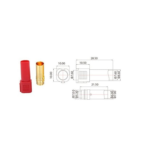 XT150 Gold Plated Female Connector-1Pcs.